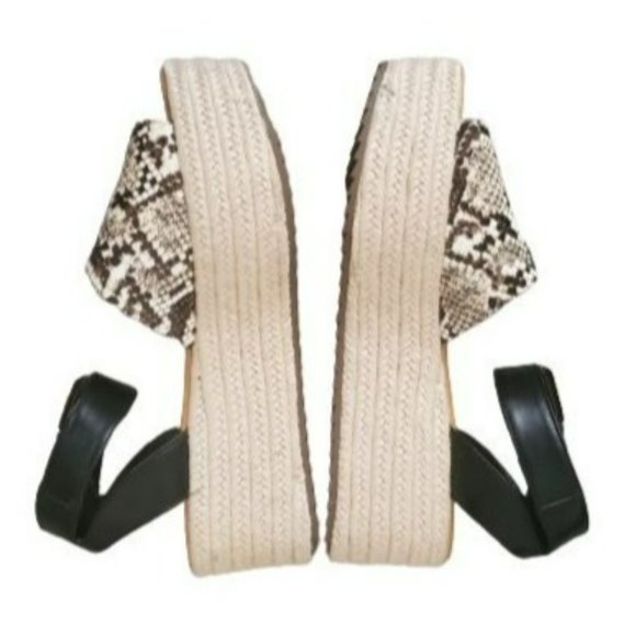 American Eagle Outfitters Womens Snakeskin Espadrille Platform Sandals Sz 8 NWOB - Picture 4 of 11
